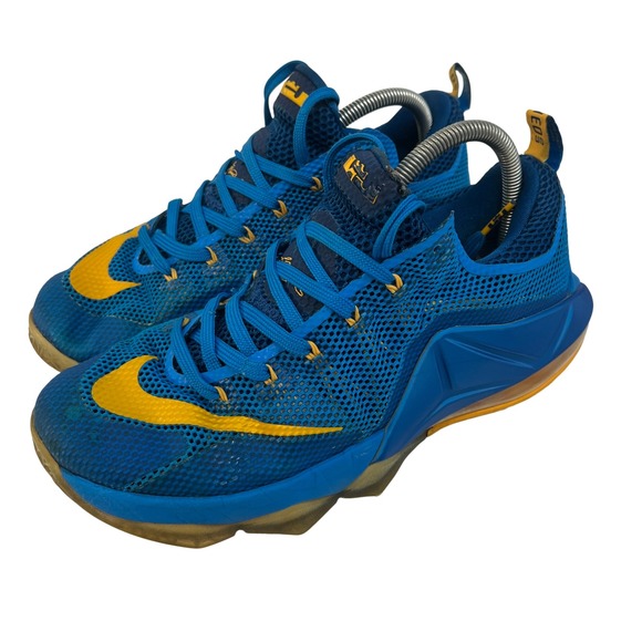 Nike Lebron XII 12 Low Entourage Men's 724557-484 Blue Gold Size 10.5 Basketball - Picture 2 of 16